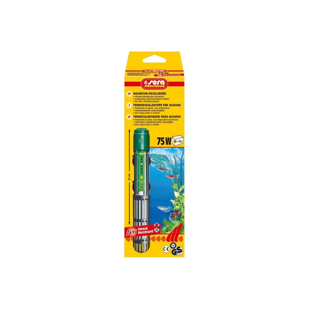 Sera Riscaldatore acquario 75W Shock Resistant vetro quarzo - Tropical Life