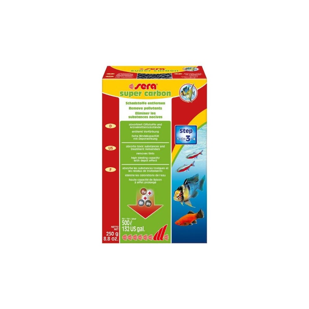Sera Super Carbon 250g carbone attivo filtrante per acquario in vendita su Tropical Life